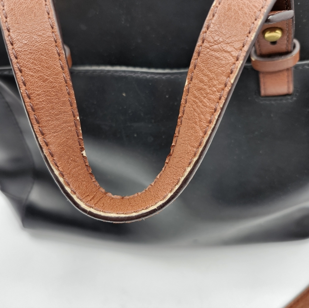 Fossil Rachel Black and Brown Satchel - Picture 4 of 11
